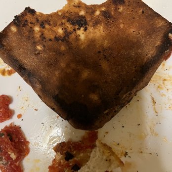 View Pizzeria - Burned bottom of grandma slice - Pizza Near Me - Whitestone, New York