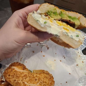 Nervous Charlie's Bagels - Loaded breakfast bagel. - Bagels Near Me - Austin, Texas Nervous Charlie's Bagels - Loaded breakfast bagel. - Bagels Near Me - Austin, Texas