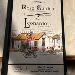 Rose Garden Cafe & Pizzeria - Menu