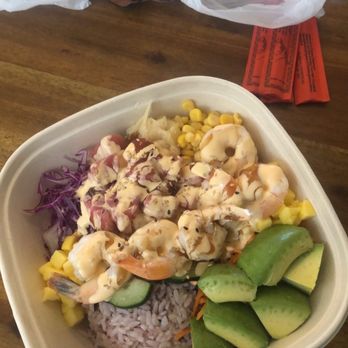 Epic Poke - Tuna and shrimp in ponzu sauce and spicy creamy sauce. - Poke Near Me - Austin, Texas Epic Poke - Tuna and shrimp in ponzu sauce and spicy creamy sauce. - Poke Near Me - Austin, Texas