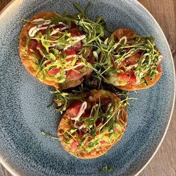 Chandler's Oceanfront Dining - Bluefin Tuna Poke Tostadas were good. - New American Near Me - Carlsbad, California