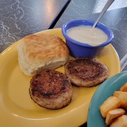 All In Diner - Biscuit and gravy with an order of sausage.