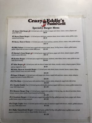 Menu photo 5 Crazy Eddie's Panini Grill San Andreas, CA