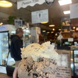 Prigel Family Creamery - Baltimore - Butter pecan and cookies and cream in a cake cone