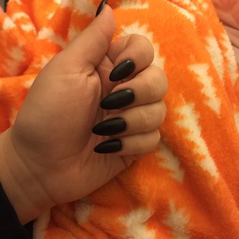 NV Nails - Matte Black Long Oval - Nail Salons Near Me - Napa, California
