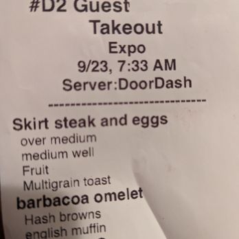Eggstasy - Order receipt listed on bag - Breakfast & Brunch Near Me - Mesa, Arizona