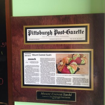 Mount Everest Sushi - Featured in Pittsburgh Post Gazette 5/25/17 - Asian Fusion Near Me - Pittsburgh, Pennsylvania Mount Everest Sushi - Featured in Pittsburgh Post Gazette 5/25/17 - Asian Fusion Near Me - Pittsburgh, Pennsylvania