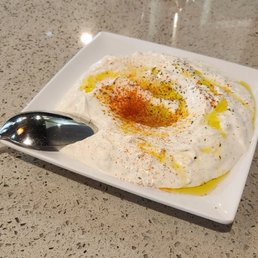 Yogurt dip with walnuts, very good with the bread.