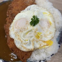 Chicken Katsu with gravy and rice Chicken Katsu with gravy and rice