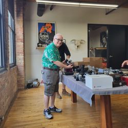 The Doctor hanging out at @tamarkin_camera for Uncle Danny T's Bargain Basement Sale