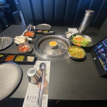 Moohan Korean BBQ - Our table when we were sat down - Korean Near Me - Los Angeles, California