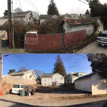 DH Land Pros - Before and after of a complete landscape clean up of a Seattle property - General Contractors Near Me