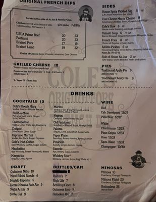 Menu photo 8 Cole's French Dip Los Angeles, CA Menu photo 8 Cole's French Dip Los Angeles, CA