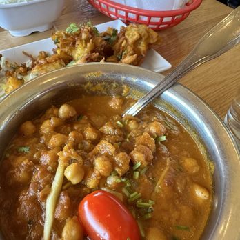 Rajni Indian Cuisine - Channa Masala and Onion Pakora - Indian Near Me - Madison, Wisconsin Rajni Indian Cuisine - Channa Masala and Onion Pakora - Indian Near Me - Madison, Wisconsin