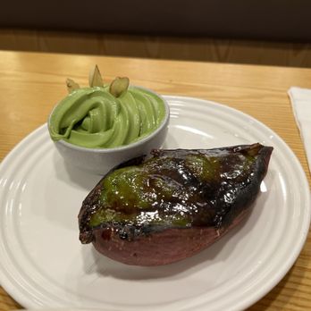 Tendon Kohaku - Sweet potato matcha crème brûlée - Japanese Near Me - Bellevue, Washington