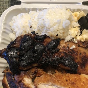 Ono Hawaiian BBQ - That's supposed to be chicken, completely burnt! - Hawaiian Near Me - Van Nuys, California