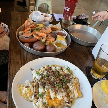 Fuller's Raw Bar - Blue crab pierogies and shrimp and clam platter - Seafood Near Me - Hampton, Virginia