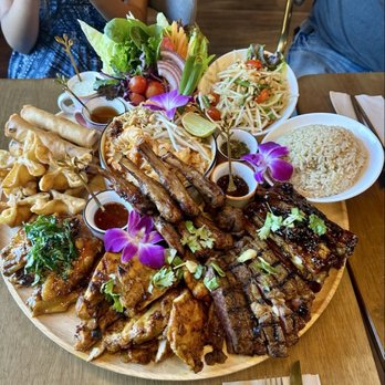 Osha Thai - BBQ platter!! Amazing! - Thai Near Me - Hopland, California