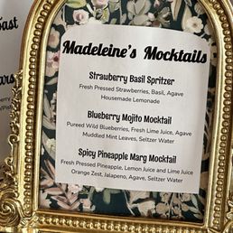 Mocktail menu