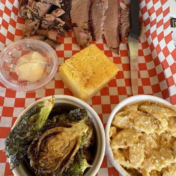 River's End - Brisket Plate and Brussels sprouts with Mac and cheese - Pubs Near Me - Santa Clarita, California River's End - Brisket Plate and Brussels sprouts with Mac and cheese - Pubs Near Me - Santa Clarita, California