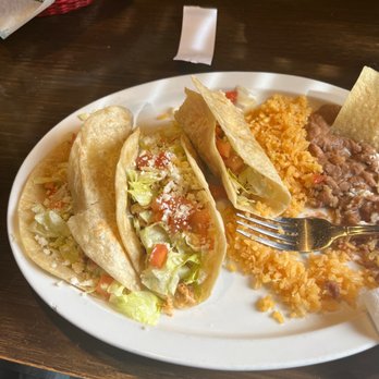 Los Reyes Mexican Grill - The plates not only have two but they have three tacos Yum Yum Yum - Tex-Mex Near Me - Baton Rouge, Louisiana