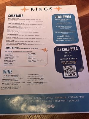 Menu photo 2 Kings Dining & Entertainment Franklin, TN