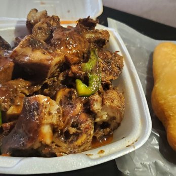 Yard Jerk - Jerk Pork w/Festival (Lunch Special) - Caribbean Near Me - Bridgeport, Connecticut Yard Jerk - Jerk Pork w/Festival (Lunch Special) - Caribbean Near Me - Bridgeport, Connecticut