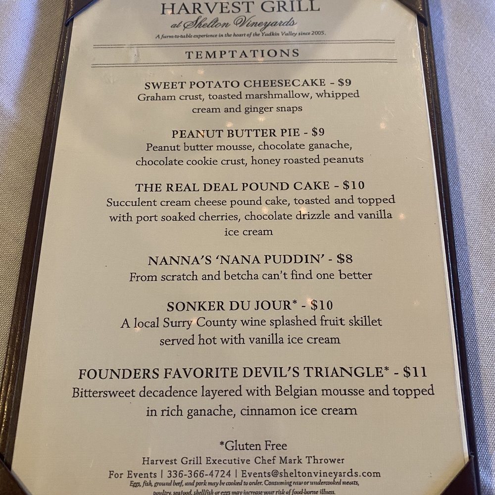 Desert menu Desert menu
