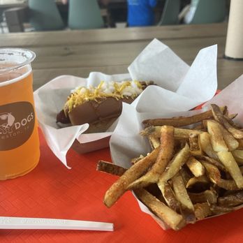 Local Dogs - Coney Islander, French Fries, Tiki Wheat beer. - Hot Dogs Near Me - Galveston, Texas Local Dogs - Coney Islander, French Fries, Tiki Wheat beer. - Hot Dogs Near Me - Galveston, Texas