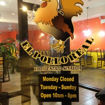 El Pollo Real - a sign in the window of a restaurant - Mexican Near Me - Chicago, Illinois El Pollo Real - a sign in the window of a restaurant - Mexican Near Me - Chicago, Illinois