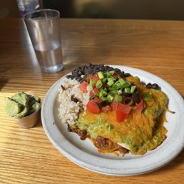 Vegetable Cheese Enchilada Plate (vegan option) Vegetable Cheese Enchilada Plate (vegan option)