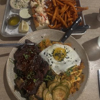 Pacific Catch - Warm Lobster Roll Korean BBQ Steak, Ribs or Both - Seafood Near Me - Brea, California