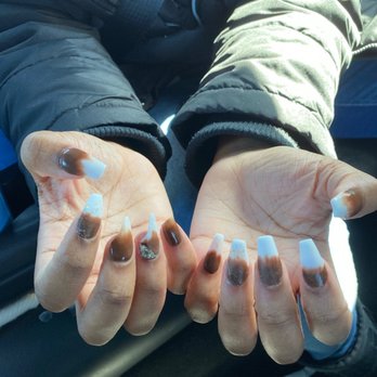 Red Nail Spa - Bad "ombré" and attempted fix with glitter to cover, then quickly cutting before I stopped her - Nail Salons Near Me - Roseville, Michigan Red Nail Spa - Bad "ombré" and attempted fix with glitter to cover, then quickly cutting before I stopped her - Nail Salons Near Me - Roseville, Michigan