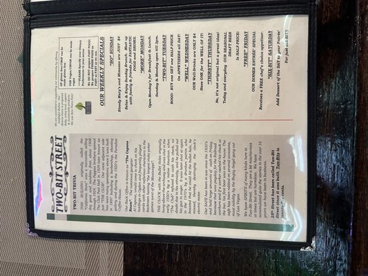 Menu photo 1 Two Bit Street Cafe Ogden, UT