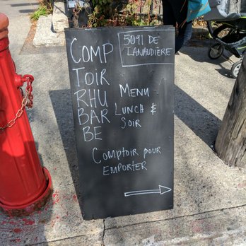 Comptoir Rhubarbe - a sign on the sidewalk - French Near Me - Montreal, Quebec Comptoir Rhubarbe - a sign on the sidewalk - French Near Me - Montreal, Quebec