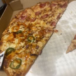 Half Hawaiian Pizza and half Mango Habanero Pizza Both super delicious, I should have taken the picture before hand. Half Hawaiian Pizza and half Mango Habanero Pizza Both super delicious, I should have taken the picture before hand.