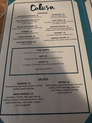 Menu photo 2 Calusa Key Largo, FL