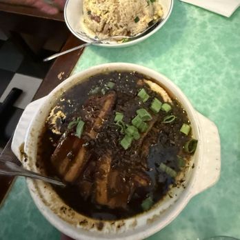 Cafe China - Braised Pork Szechuan Style and Fried Rice with Shredded Duck - Szechuan Near Me - New York, New York Cafe China - Braised Pork Szechuan Style and Fried Rice with Shredded Duck - Szechuan Near Me - New York, New York