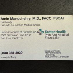 Amin Manuchehry, M.D. FACC - I took a picture of his business card.