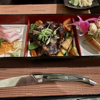 MC Restaurant - Bento Box special.. this is Otoro, Filet & a Lobster roll - Sushi Bars Near Me - Cary, North Carolina