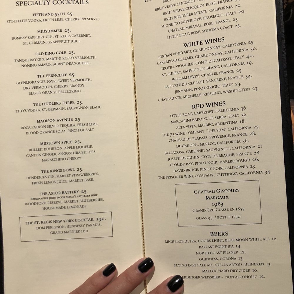 King Cole Bar - Menu - Lounges Near Me - New York, New York King Cole Bar - Menu - Lounges Near Me - New York, New York