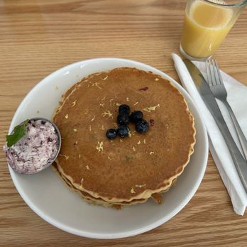 Ocean View Restaurant - Lemon blueberry buttercream pancakes - Breakfast & Brunch Near Me - Kure Beach, North Carolina