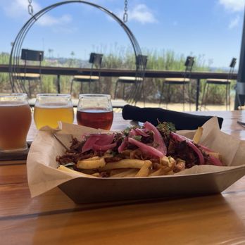 Viewpoint Brewing - Adobada fries / brewers flight. - Breweries Near Me - Del Mar, California