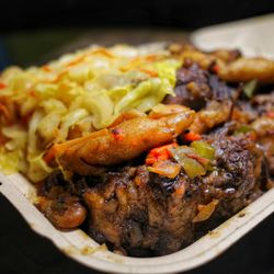 Island Patty - oxtail stew with dirty rice and cabbage. This is so good. Definitely worth a try.
