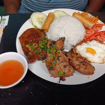 Pho 79 - Joel's lemongrass pork & rice plate. - Vietnamese Near Me - Davie, Florida