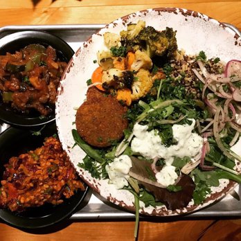 MezzeMe - Organic Spring Mix and Crazy Grain Bowl with Falafel, Roasted Vegetables and Spicy Tabouli - Mediterranean Near Me - Austin, Texas MezzeMe - Organic Spring Mix and Crazy Grain Bowl with Falafel, Roasted Vegetables and Spicy Tabouli - Mediterranean Near Me - Austin, Texas