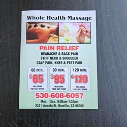 Whole Health Massage - Prices, Contact info, & location.