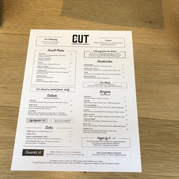 The Cut - The menu - Burgers Near Me - Irvine, California The Cut - The menu - Burgers Near Me - Irvine, California