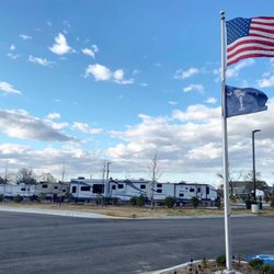 CrossRoads Coach Resort - Proudly flying the US and South Carolina state flags at CrossRoads Coach Resort RV Park in Lake City, SC.