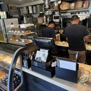 Kafe K - two men working behind the counter - Breakfast & Brunch Near Me - Santa Monica, California Kafe K - two men working behind the counter - Breakfast & Brunch Near Me - Santa Monica, California
